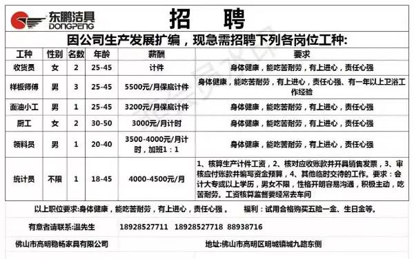 最新發(fā)泡師招聘啟事